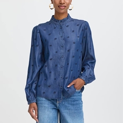 Camisa denim bordada, Bykosmo - Imagen 1