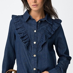 Camisa denim volantes, West - Imagen 1