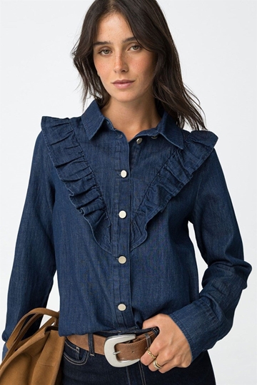 Camisa denim volantes, West - Imagen 1