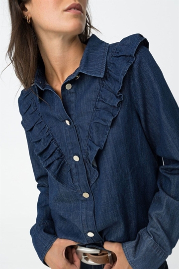 Camisa denim volantes, West - Imagen 2
