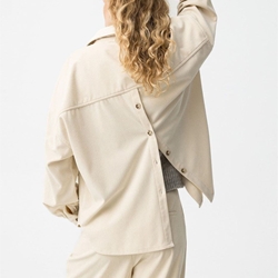 Camisa oversize beige, Cardado - Imagen 1