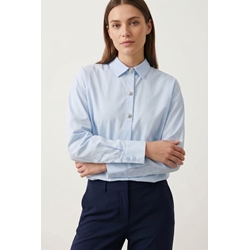 Camisa oversize con botones joya Ichi, Lisari- celeste - Imagen 1