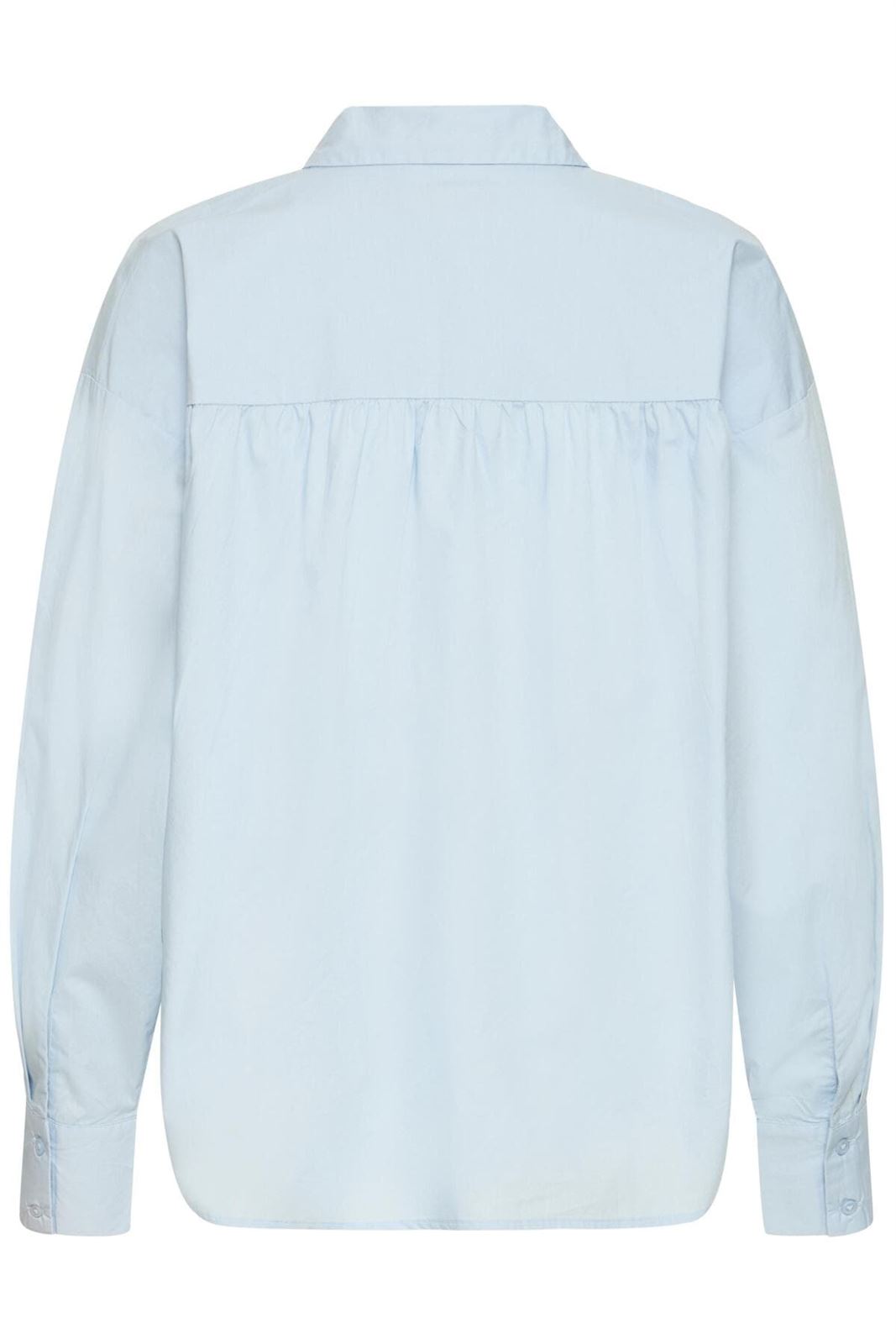 Camisa oversize con botones joya Ichi, Lisari- celeste - Imagen 5