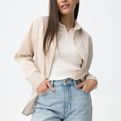 Camisa rayas beige, Nancy - Imagen 1