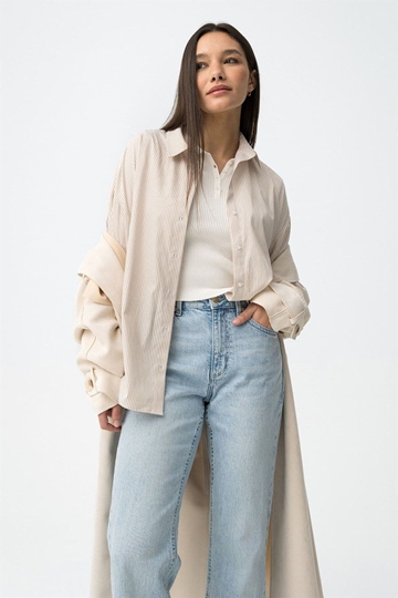 Camisa rayas beige, Nancy - Imagen 2