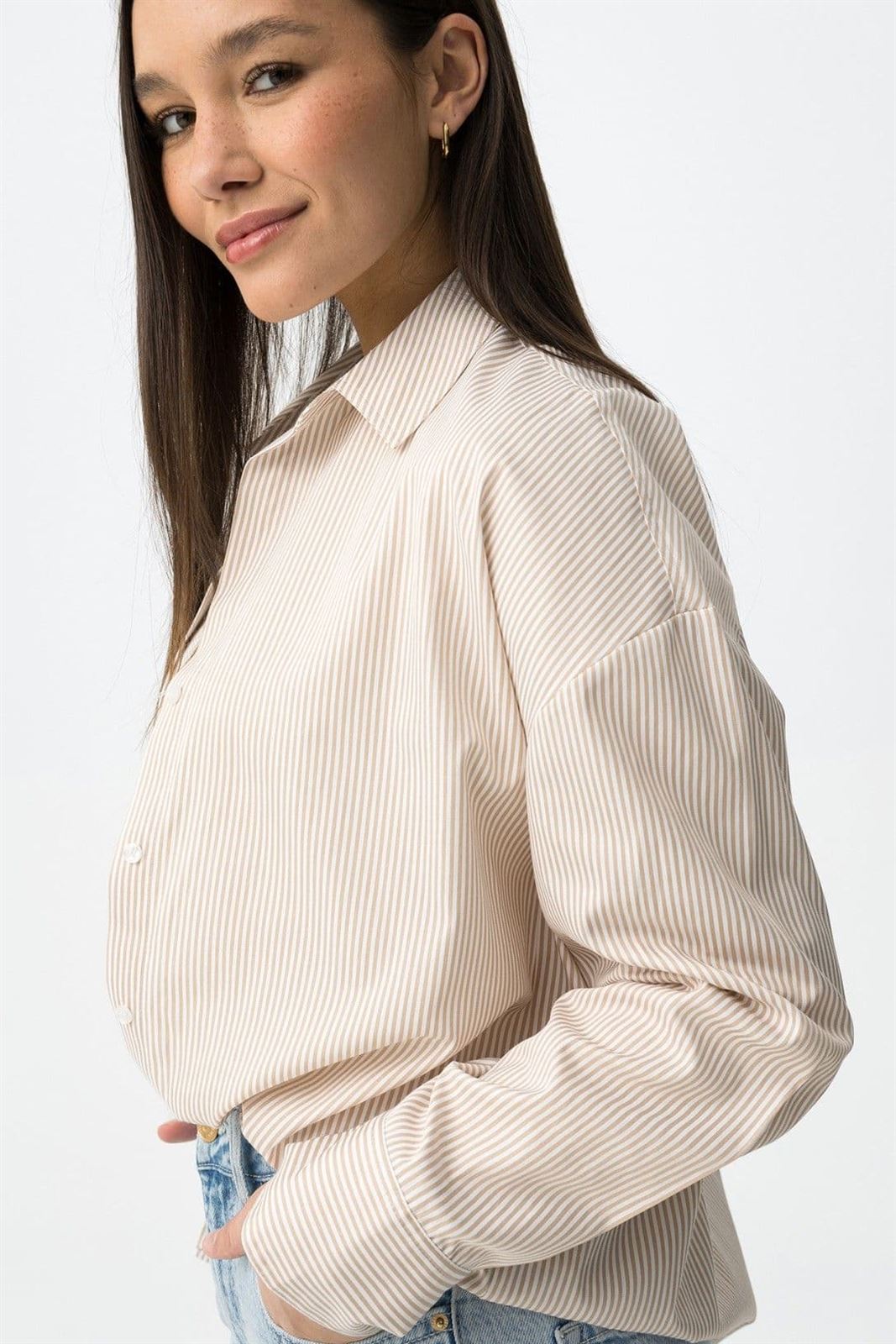 Camisa rayas beige, Nancy - Imagen 6