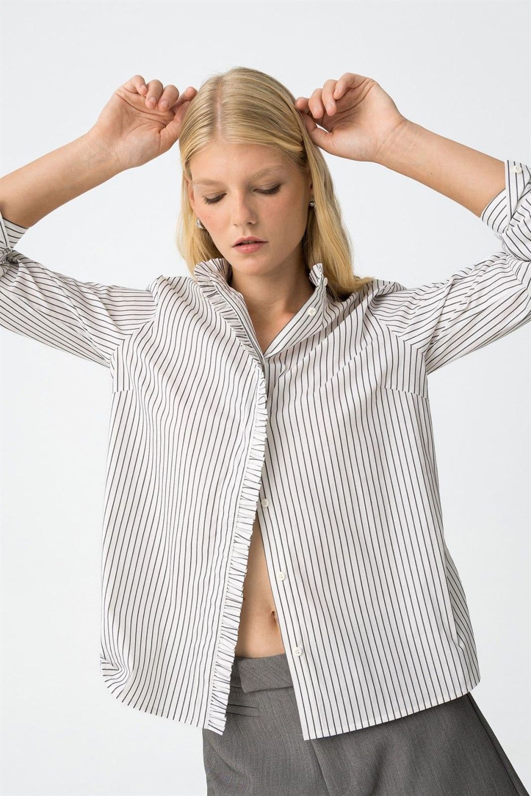 Camisa rayas gris, Rixie - Imagen 1