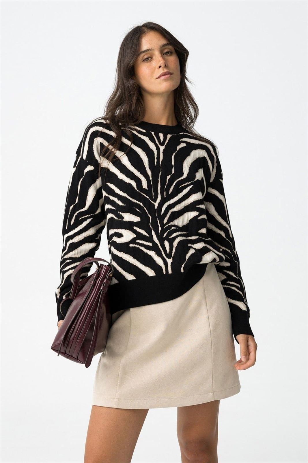 Camisa Relaxed de Jacquard Cebra, Midge - Imagen 1