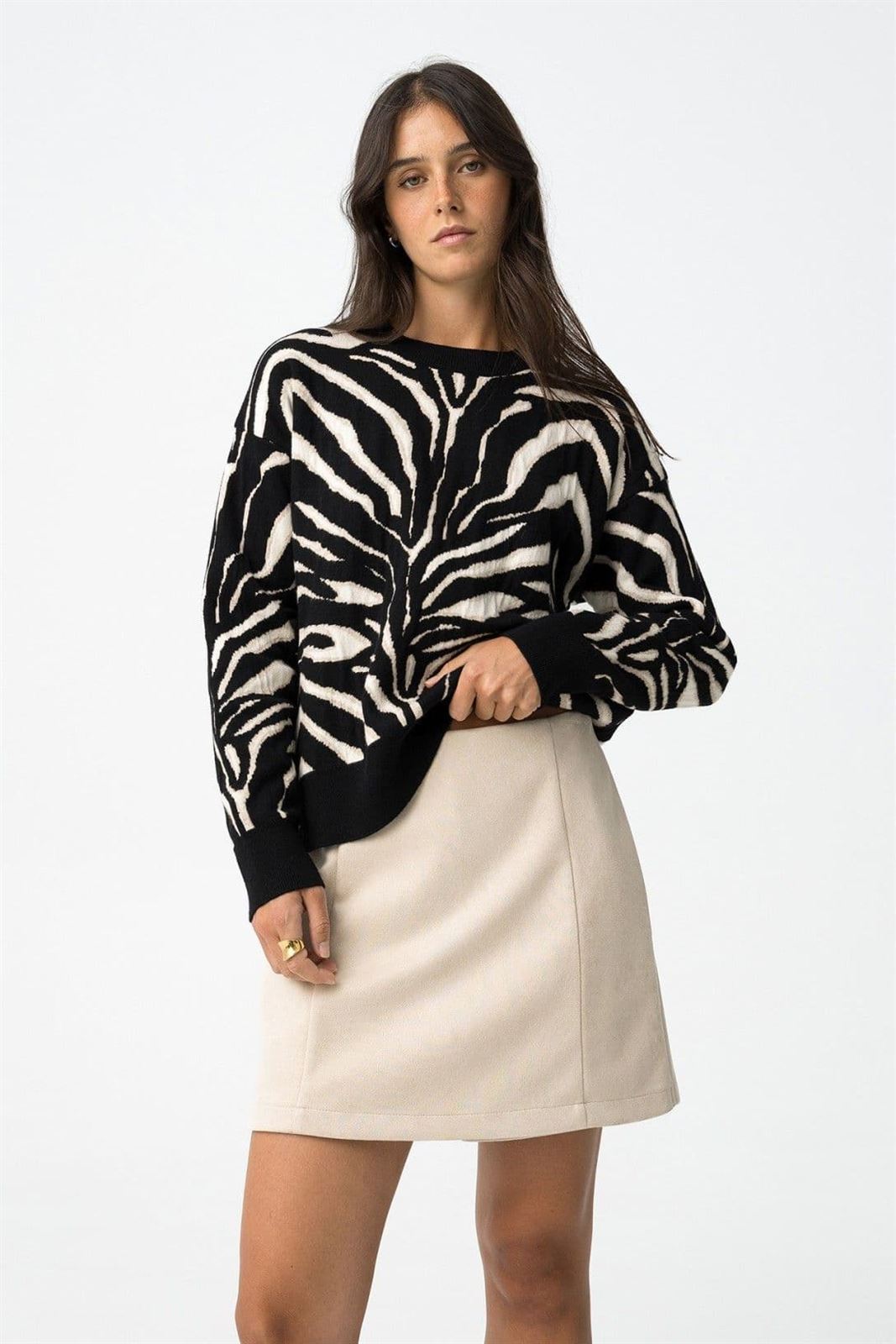 Camisa Relaxed de Jacquard Cebra, Midge - Imagen 2
