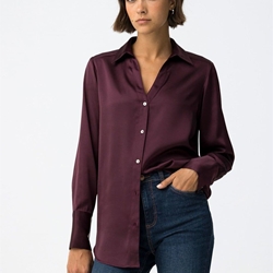 Camisa satinada burdeos, Capricho - Imagen 2