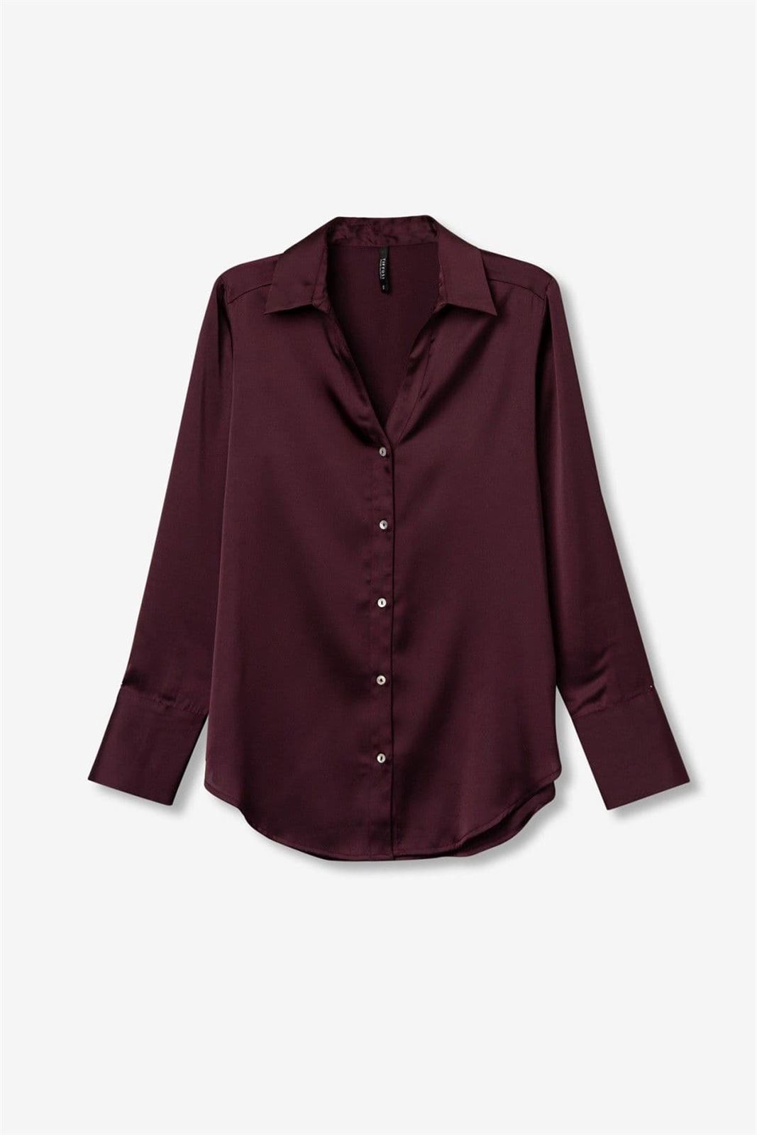 Camisa satinada burdeos, Capricho - Imagen 5