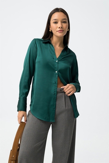 Camisa satinada verde, Capricho - Imagen 1