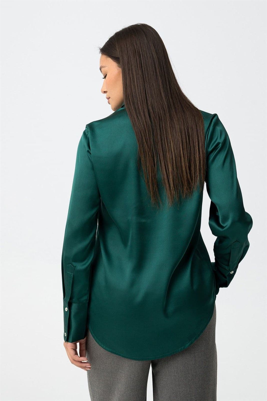 Camisa satinada verde, Capricho - Imagen 4