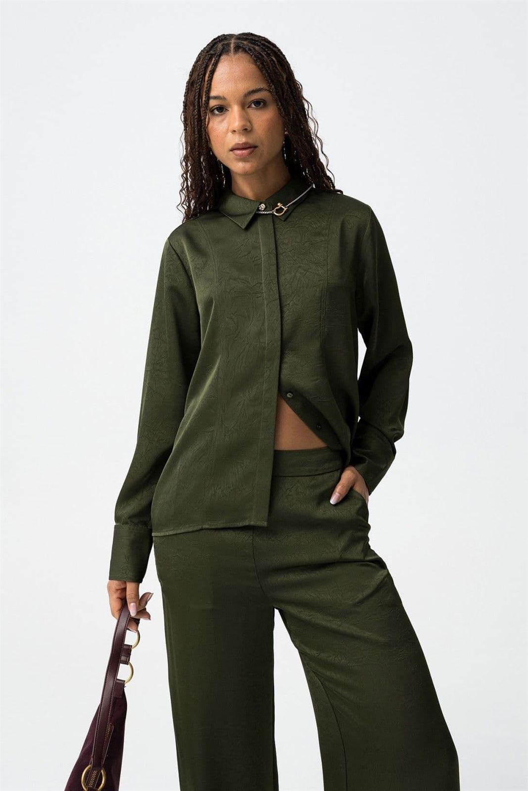 Camisa textura verde, Marilu - Imagen 3