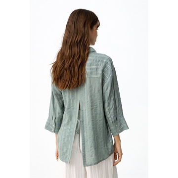 Camisa verde rayas oversize, Joca - Imagen 1