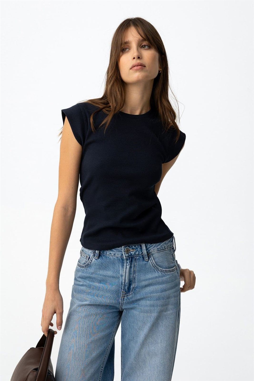 Camiseta azul canalé, Bim - Imagen 2