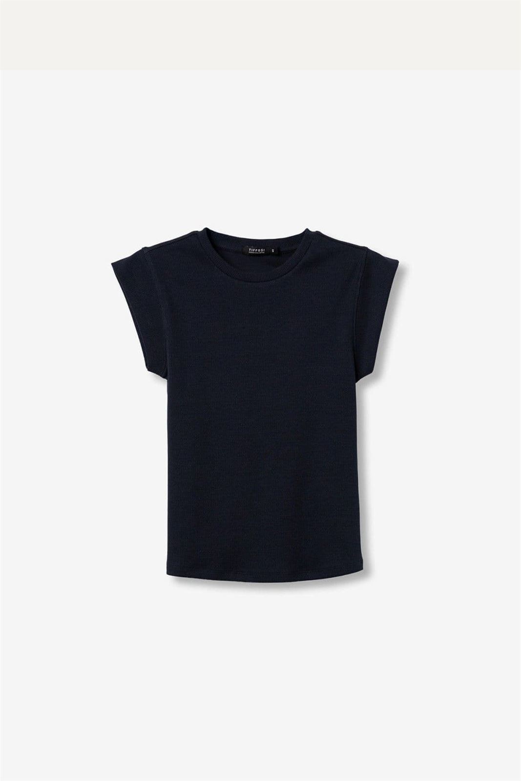 Camiseta azul canalé, Bim - Imagen 4