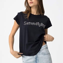 Camiseta azul marino "serendipity" bordado, Hillary - Imagen 1