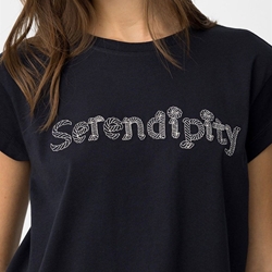 Camiseta azul marino "serendipity" bordado, Hillary - Imagen 2
