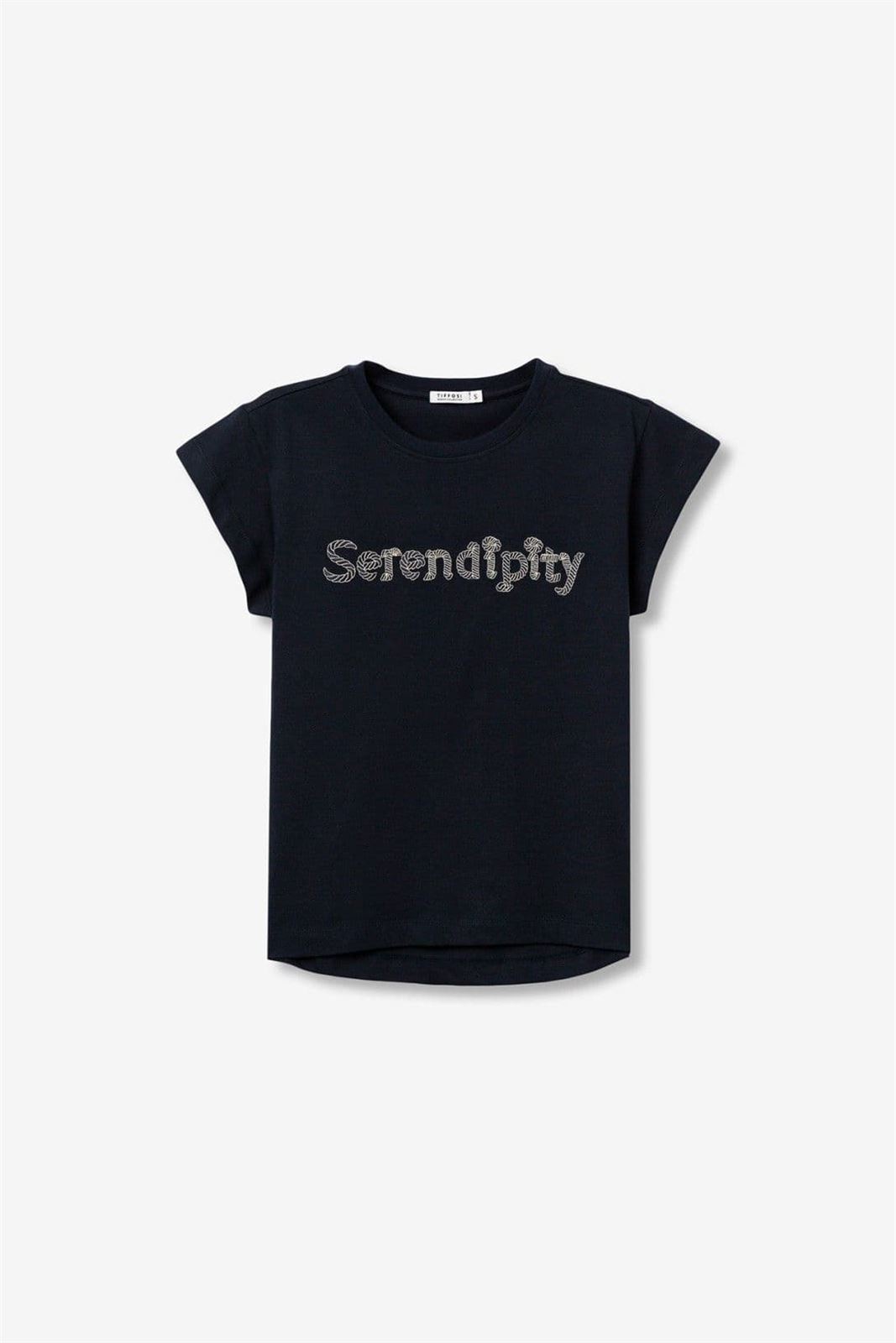 Camiseta azul marino "serendipity" bordado, Hillary - Imagen 6