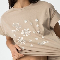 Camiseta Beige bordados, Beppina - Imagen 1