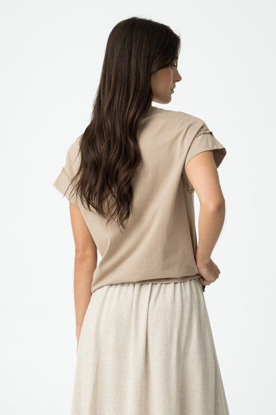 Camiseta Beige bordados, Beppina - Imagen 4