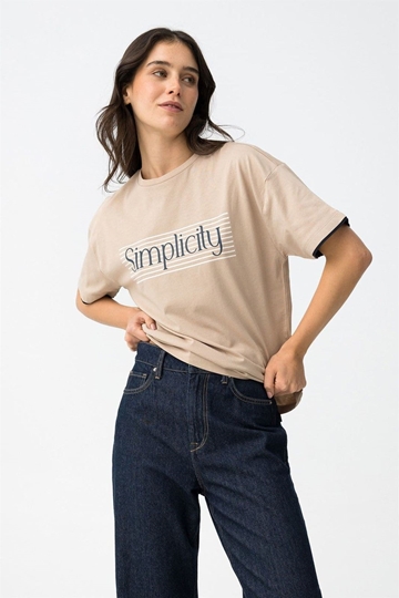 Camiseta beige "simplicity", Milos - Imagen 2