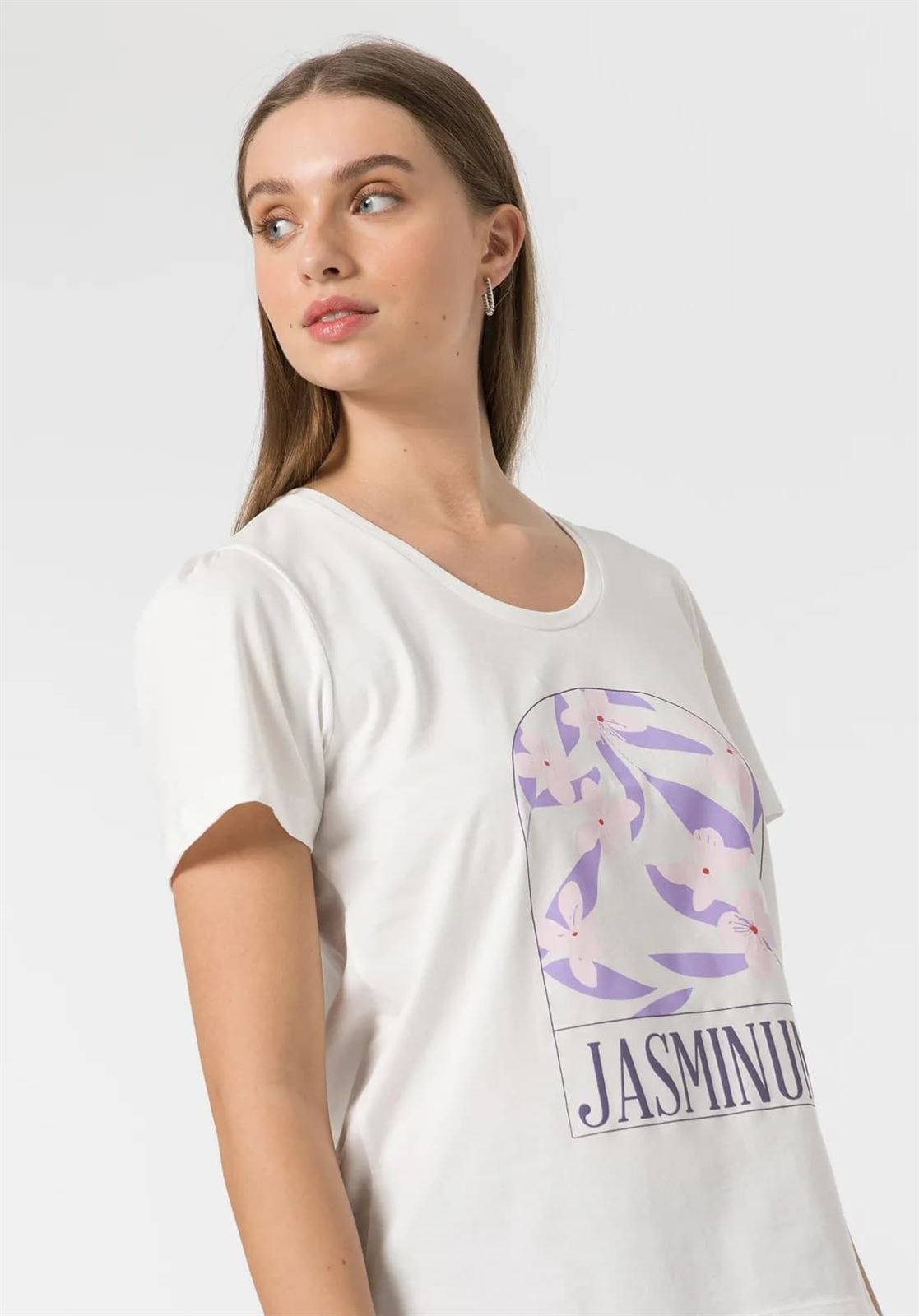 Camiseta blanca estampado, Sissi - Imagen 1