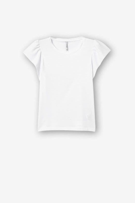 Camiseta blanca Mangas con Efecto Arrugado, Kira - Imagen 4