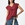 Camiseta bordada y frunce granate, Cammie - Imagen 1