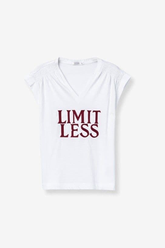 Camiseta bordado granate y frunce, Cammie - Imagen 5