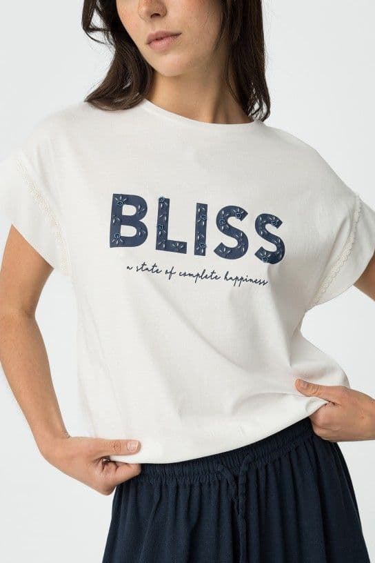 Camiseta bordados azules, Beppina - Imagen 3