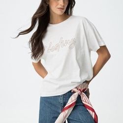 Camiseta bordados granate, Enrica - Imagen 1