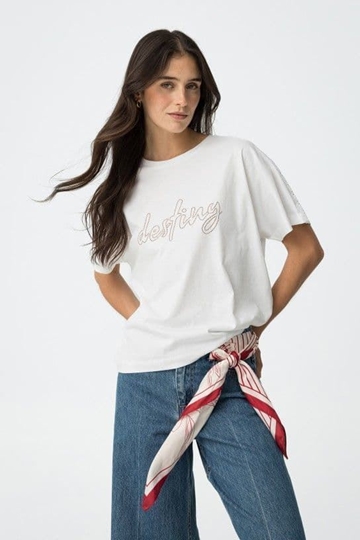 Camiseta bordados granate, Enrica - Imagen 1