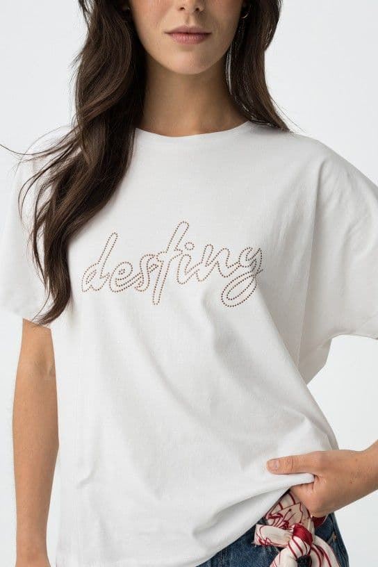 Camiseta bordados granate, Enrica - Imagen 5