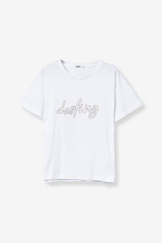 Camiseta bordados granate, Enrica - Imagen 6