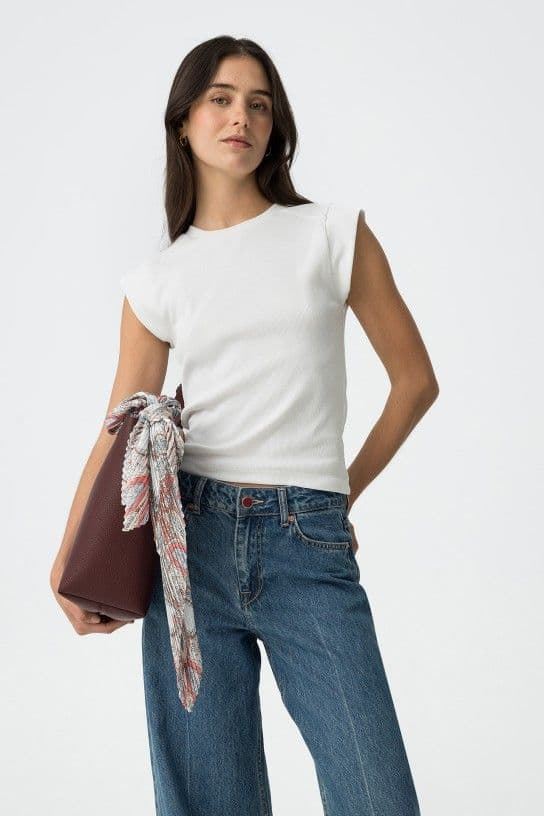 Camiseta canalé blanca, Maresia - Imagen 1