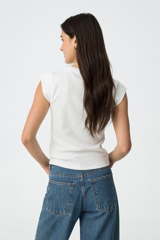 Camiseta canalé blanca, Maresia - Imagen 3