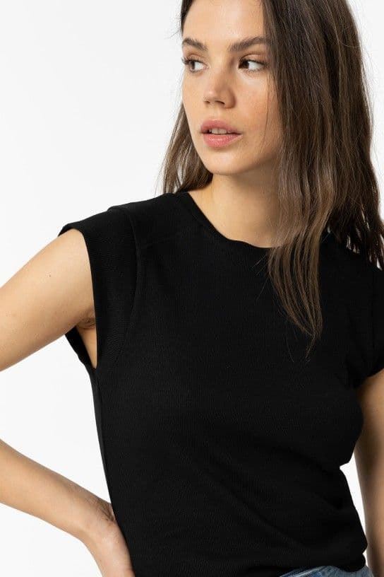 Camiseta canalé negra, Maresia - Imagen 1