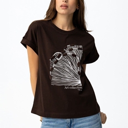 Camiseta chocolate estampada, Jermaine - Imagen 1