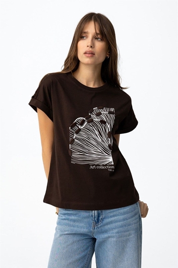 Camiseta chocolate estampada, Jermaine - Imagen 1