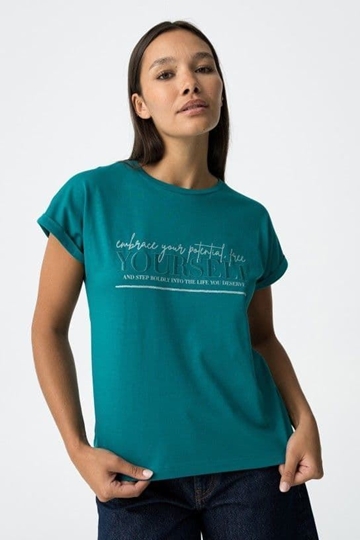 Camiseta con estampado frontal bordado, Carmo - Imagen 1