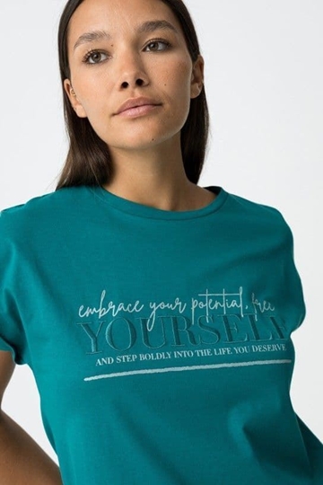 Camiseta con estampado frontal bordado, Carmo - Imagen 2