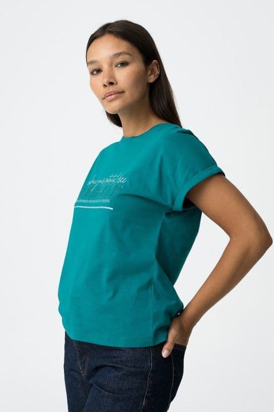 Camiseta con estampado frontal bordado, Carmo - Imagen 3