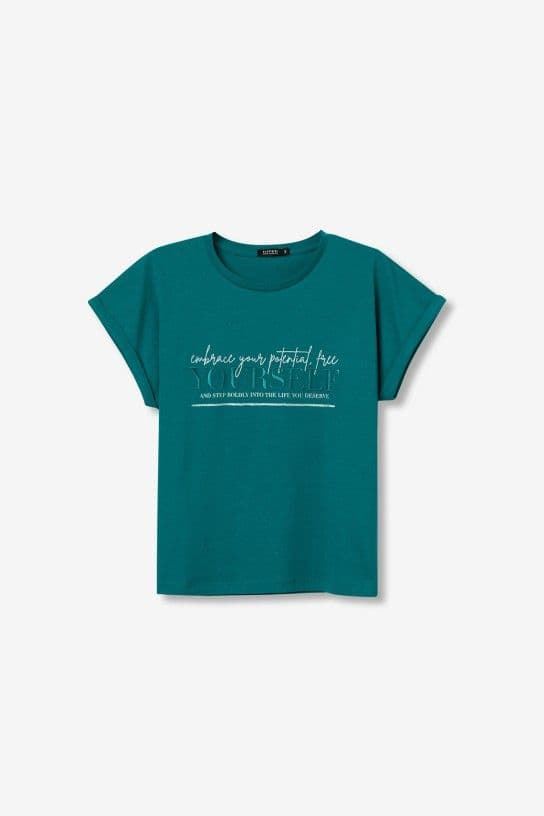 Camiseta con estampado frontal bordado, Carmo - Imagen 5