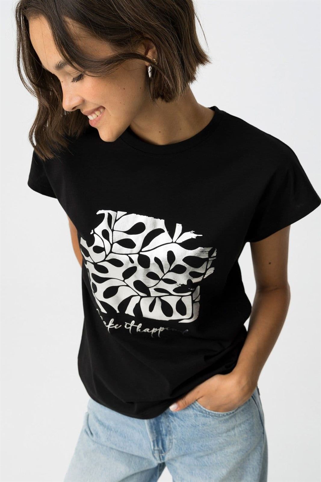 Camiseta con Estampado Metalizado, Madrid - Imagen 1