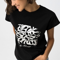 Camiseta con Estampado Metalizado, Madrid - Imagen 1