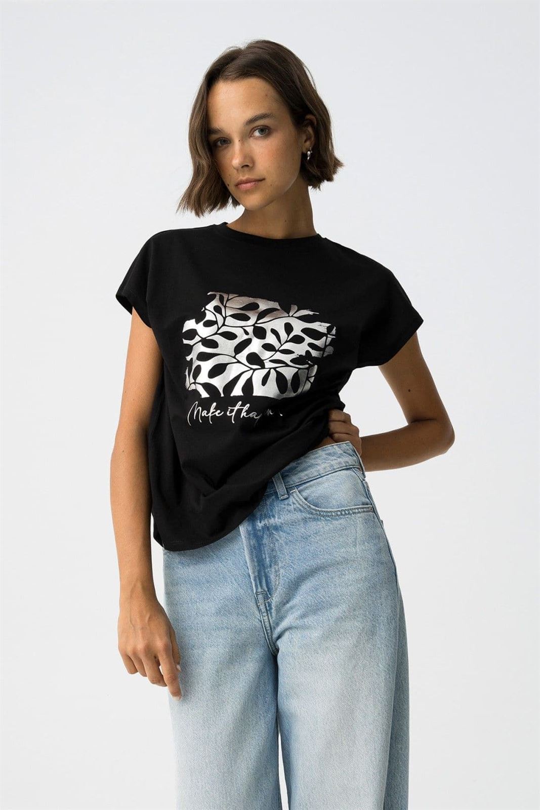 Camiseta con Estampado Metalizado, Madrid - Imagen 2