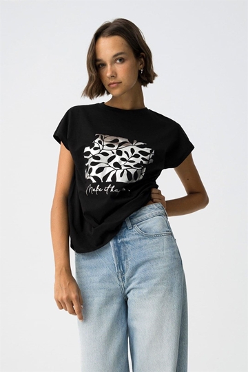 Camiseta con Estampado Metalizado, Madrid - Imagen 2