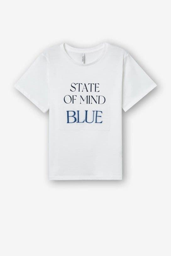 Camiseta con Texto Frontal azul, Nany - Imagen 4